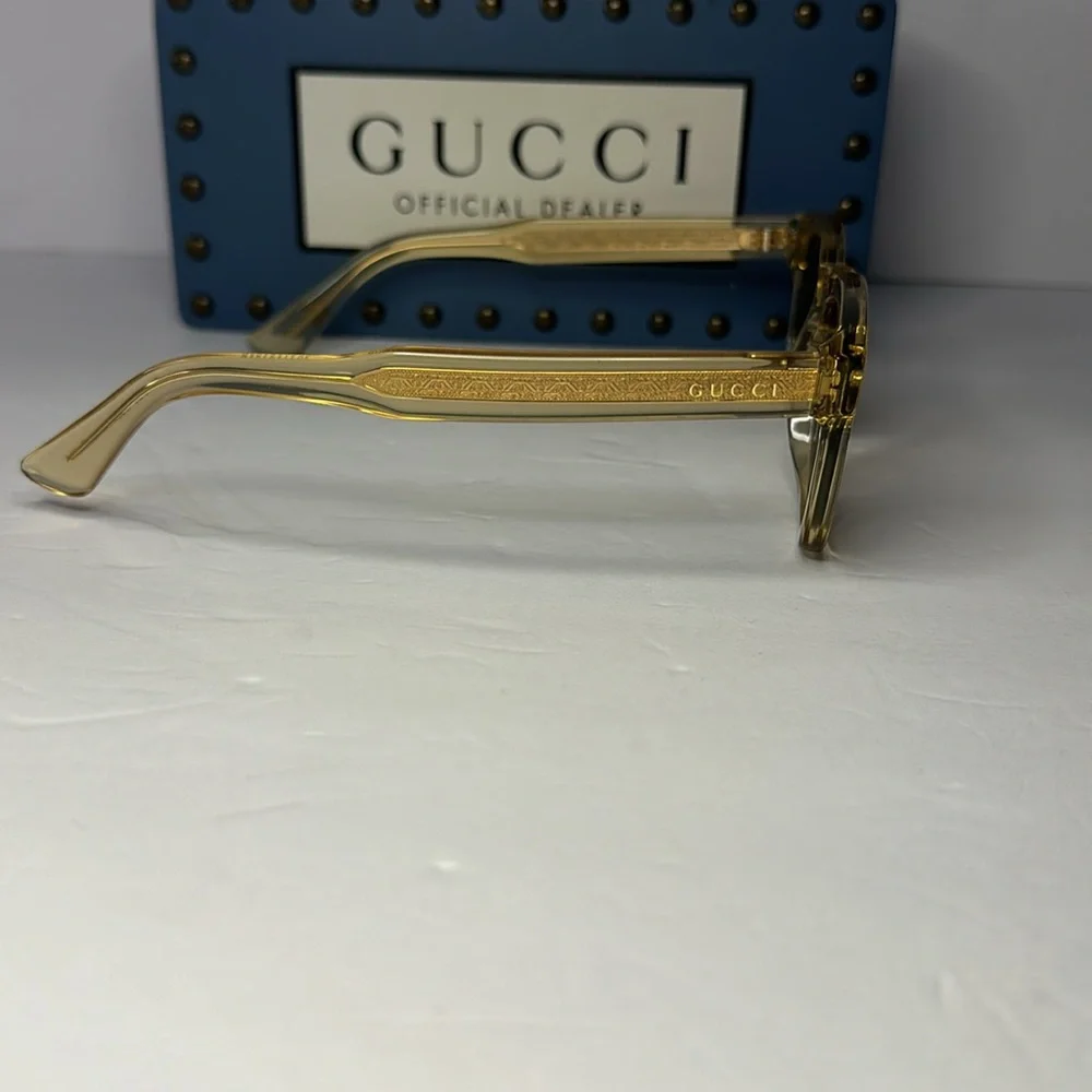 💯 - New Authentic GUCCI GG0182S 006 Transparent Brown/Grey sunglasses